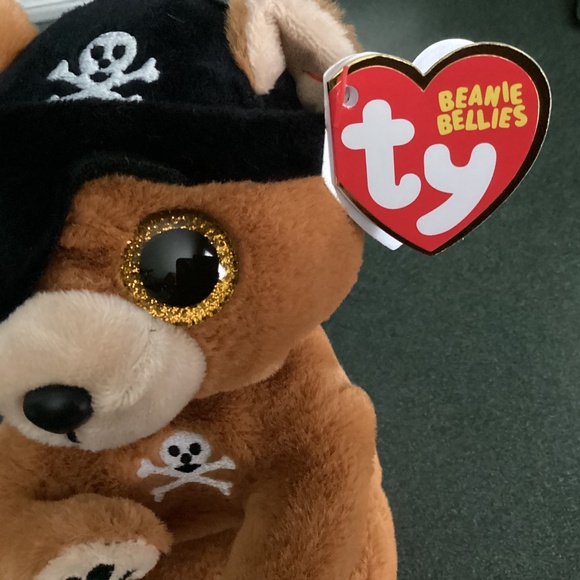 TY Beanie Bellies Scully The Pirate Bear (6”) - Picture 3 of 7